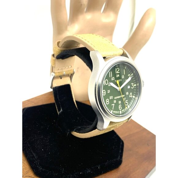 Timex Men's Watch TW4B23000 Expedition Quartz Indiglo Green Dial Leather 40mm - Picture 15 of 15